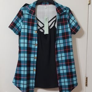 2 pc Top & Capri's Size L